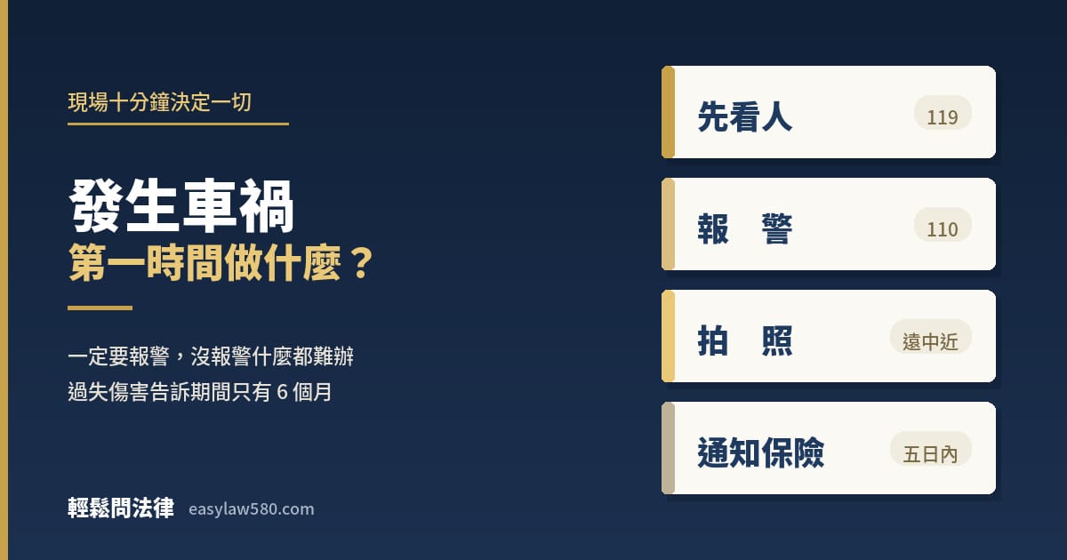 發生車禍第一時間該做什麼