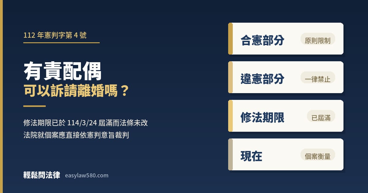 有責配偶可以訴請離婚嗎