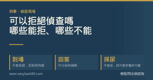 偵查現場六件事的可否拒絕對照
