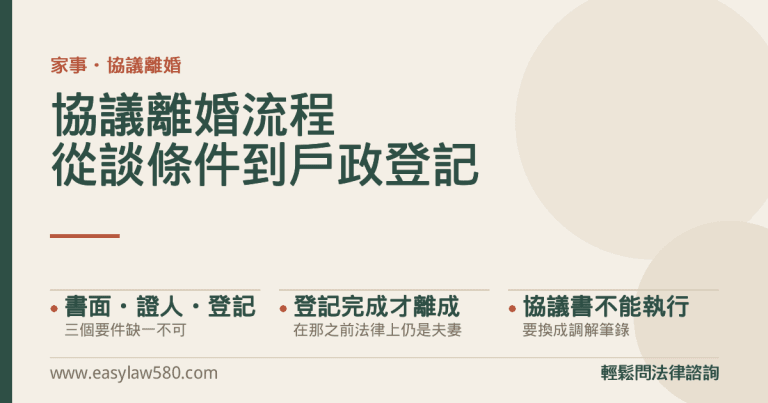協議離婚流程：從談條件到戶政登記的六個步驟